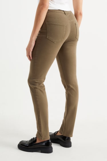 Mujer - Slim jeans - high waist - LYCRA® - caqui