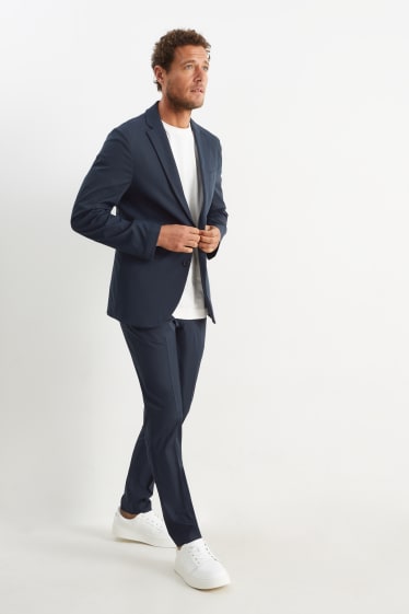 Hommes - Pantalon de costume - slim fit - Flex - stretch - bleu foncé