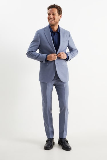 Hombre - Pantalón de vestir - colección modular - regular fit - Flex - mezcla de lana - azul