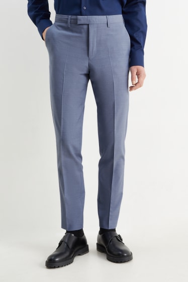 Hommes - Pantalon de costume - regular fit - Flex - laine mélangée - bleu