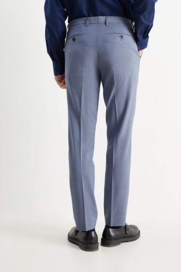 Hombre - Pantalón de vestir - colección modular - regular fit - Flex - mezcla de lana - azul