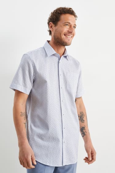 Men - Business shirt - regular fit - kent collar - easy-iron - white
