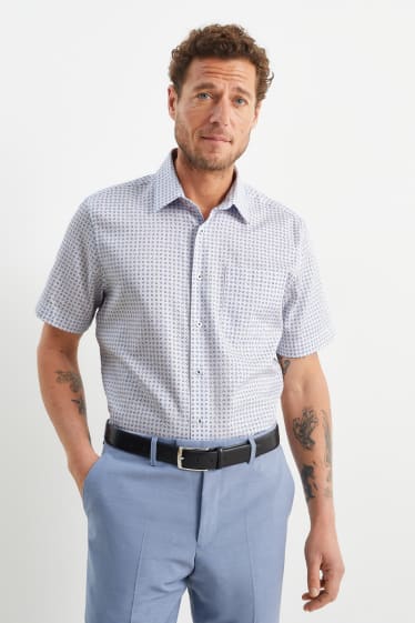 Uomo - Camicia business - regular fit - collo all'italiana - facile da stirare - bianco