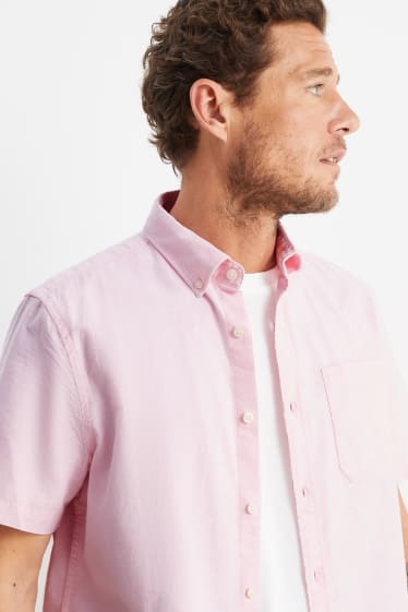 Men - Oxford shirt - regular fit - button-down collar - rose