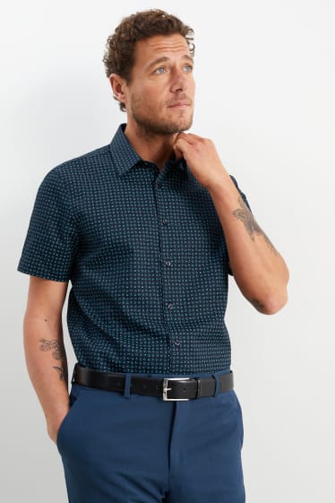 Heren - Business-overhemd - slim fit - gemakkelijk te strijken - donkerblauw