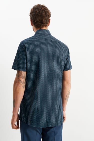 Heren - Business-overhemd - slim fit - gemakkelijk te strijken - donkerblauw