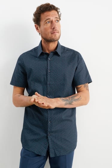 Men - Business shirt - slim fit - easy-iron - dark blue