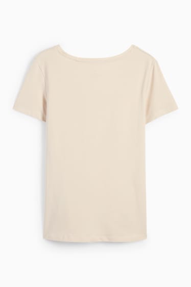 Women - Basic T-shirt - light beige