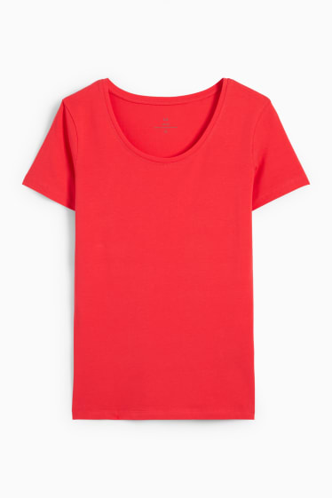 Damen - Basic-T-Shirt - rot