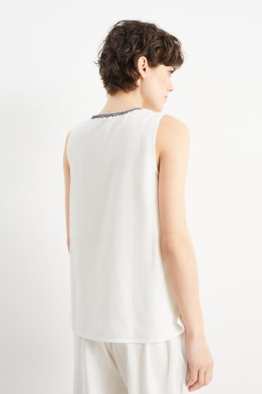 Women - Rangsutra x C&A - blouse top - linen blend - cremewhite