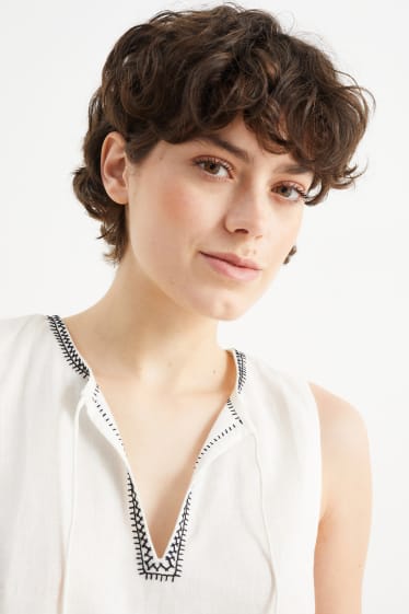 Women - Rangsutra x C&A - blouse top - linen blend - cremewhite
