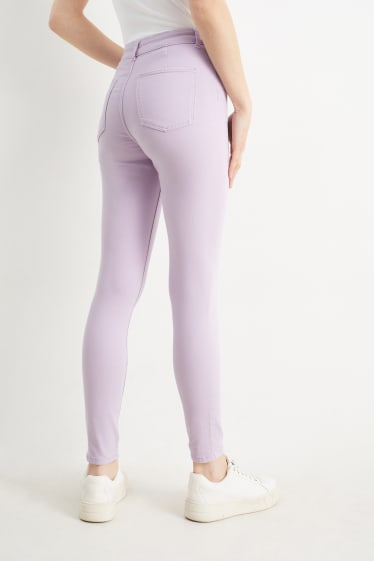 Dámské - Jegging jeans - high waist - světle fialová