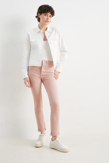 Dames - Slim jeans - high waist - roze