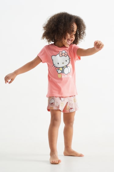 Children Girls - Hello Kitty - short pyjamas - 2 piece - pink