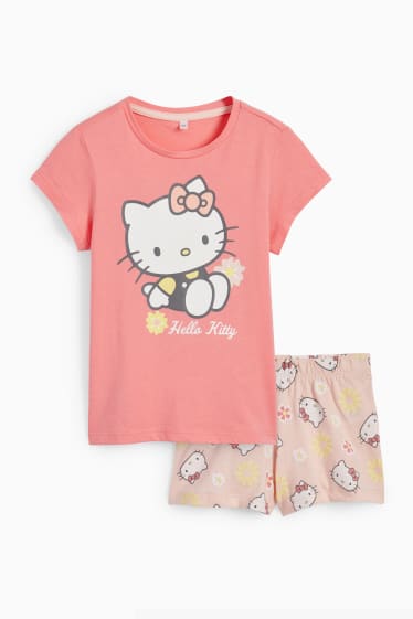 Children Girls - Hello Kitty - short pyjamas - 2 piece - pink