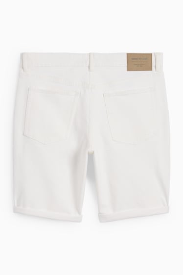 Bărbați - Pantaloni scurți de blugi - alb
