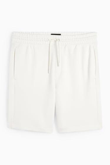 Heren - Sweatshorts - crème wit