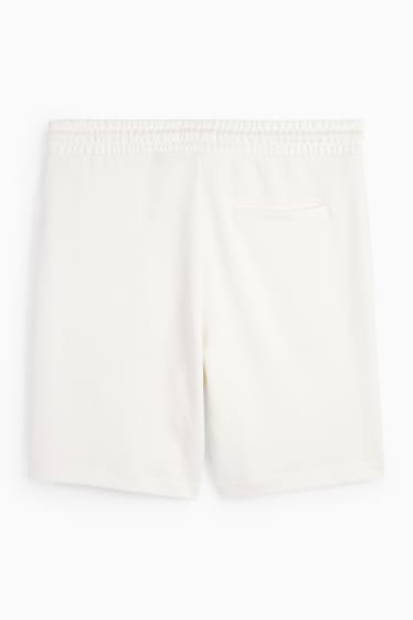 Pánské - Teplákové šortky - krémově bílá