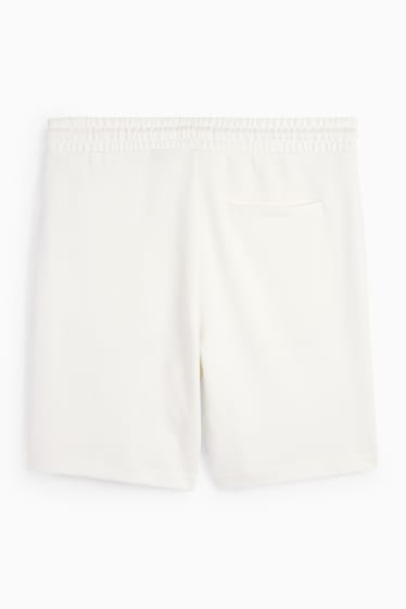 Hommes - Shorts en molleton - blanc crème