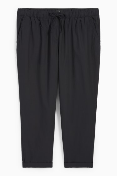 Donna - Pantaloni - vita media - tapered fit - nero