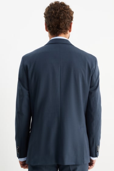 Pánské - Oblekové sako - regular fit - Flex - vlněná směs - LYCRA® - tmavomodrá