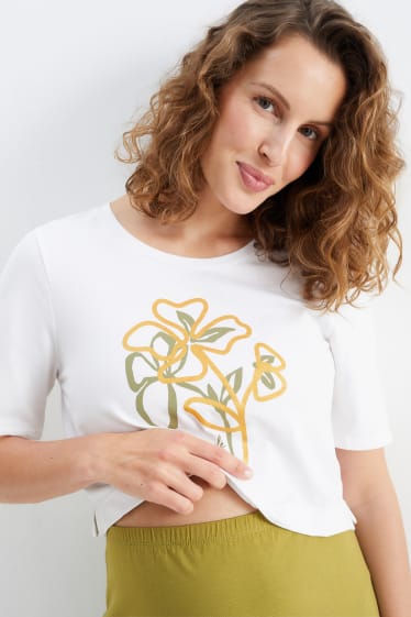 Femmes - Ensemble - T-shirt et jupe de grossesse - 2 pièces - jaune moutarde