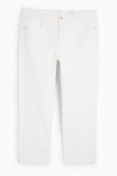 Donna - Straight jeans - vita alta - bianco crema