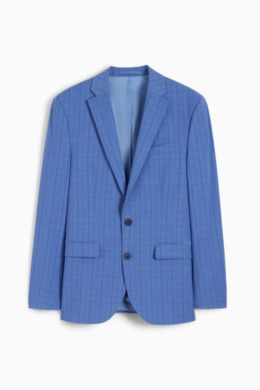 Hommes - Veste de costume - slim fit - Flex - 4 Way Stretch - à carreaux - bleu