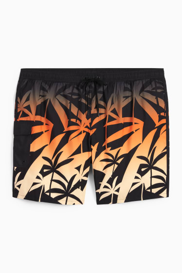 Men - Swim shorts - orange / black