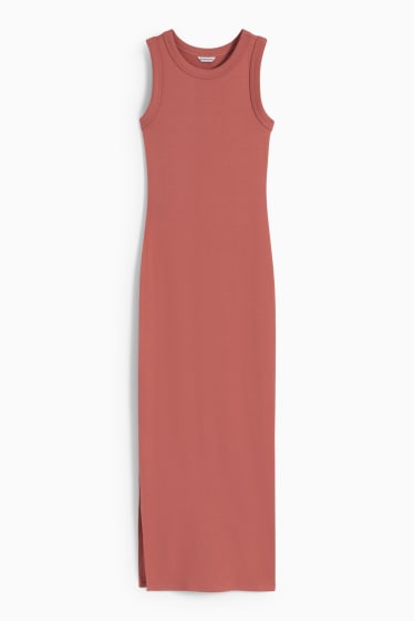 Damen - Figurbetontes Kleid - dunkelrosa