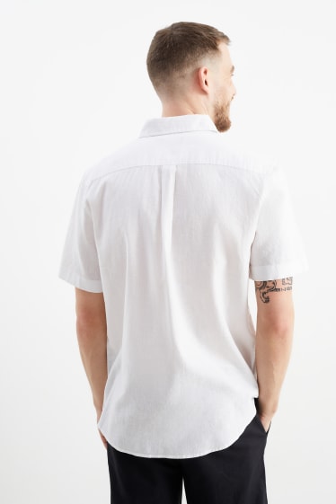 Hombre - Camisa - regular fit - Kent - mezcla de lino - blanco roto