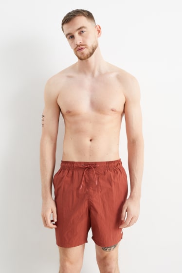 Hommes - Short de bain - rouge foncé