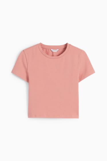 Dámské - CLOCKHOUSE - krátké tričko - tmavě růžová