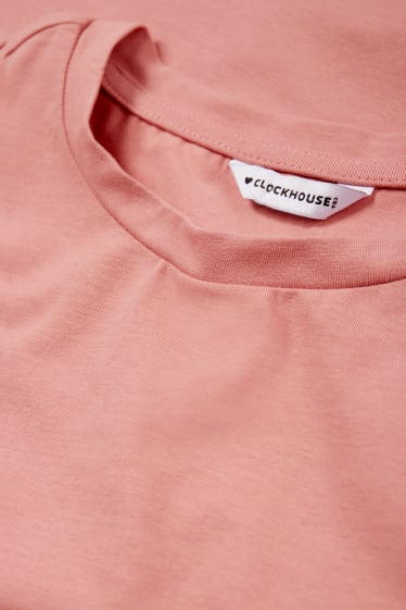 Femei - CLOCKHOUSE - tricou crop - roz închis