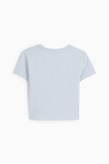 Dames - CLOCKHOUSE - kort T-shirt - lichtblauw