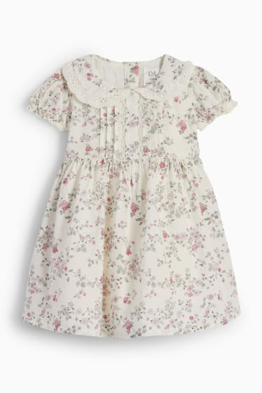 Niemowlęta - Sukienka niemowlęca - w kwiaty - biały