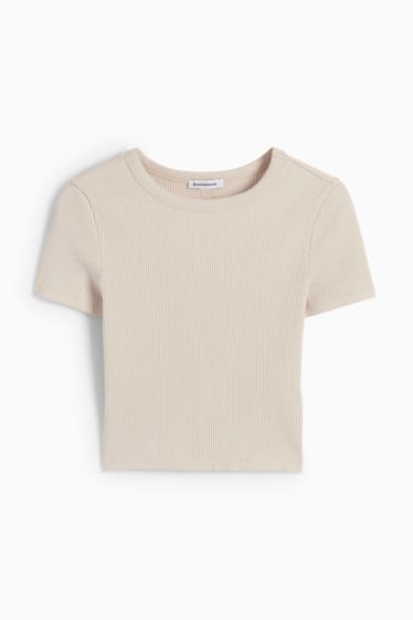Jóvenes - CLOCKHOUSE - camiseta crop - beige claro