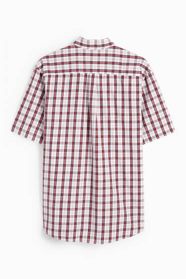 Herren - Hemd - Regular Fit - Button-down - kariert - rot