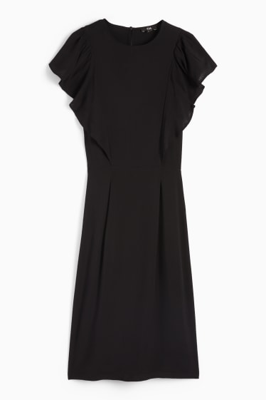 Damen - Viskose-Kleid - schwarz