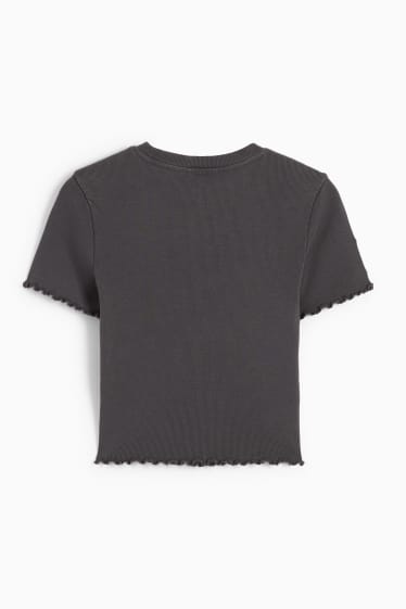 Joves - CLOCKHOUSE - samarreta crop de màniga curta - gris fosc