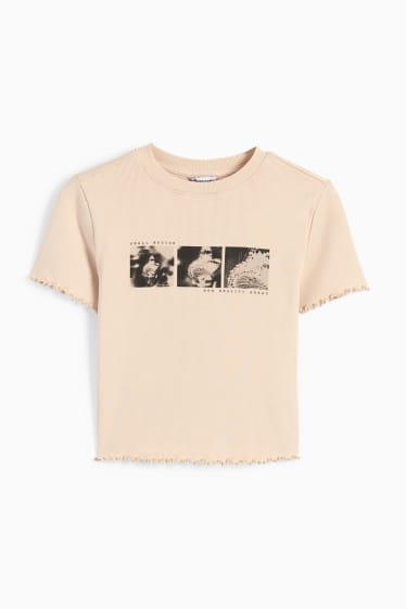 Damen - CLOCKHOUSE - Crop T-Shirt - hellbeige