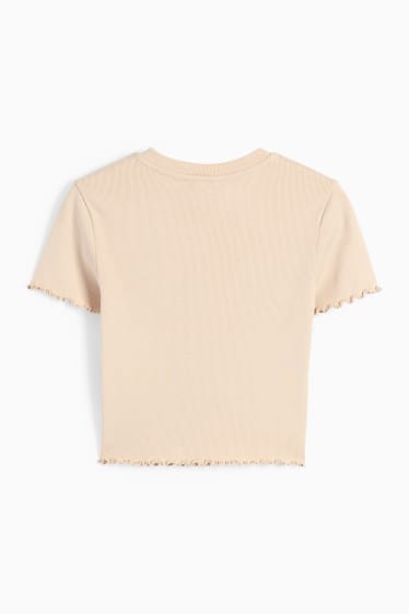 Donna - CLOCKHOUSE - t-shirt dal taglio corto - beige chiaro