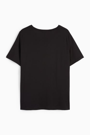 Mujer - Camiseta con detalle de cadena - negro