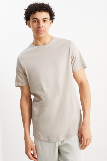 Mężczyźni - T-shirt - beżowy