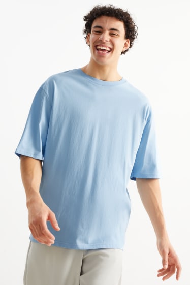 Bărbați - Tricou supradimensionat - albastru deschis