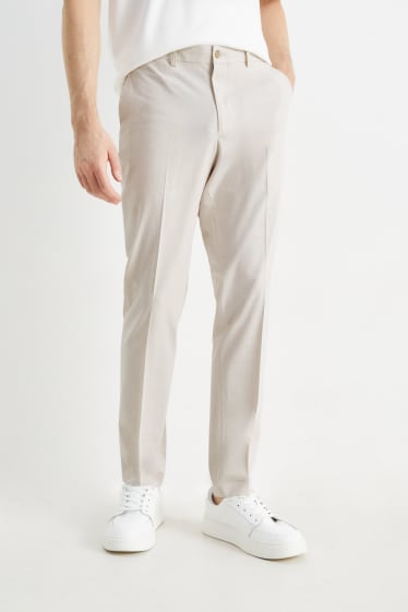 Pánské - Oblekové kalhoty - slim fit - Flex - stretch - světle béžová