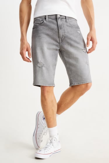 Herren - Jeans-Shorts - helljeansgrau
