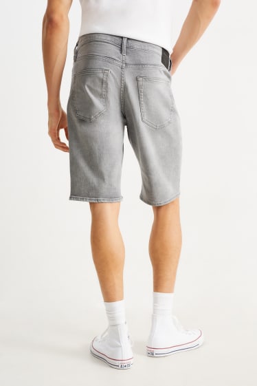 Pánské - Džínové šortky - džíny - světle šedé