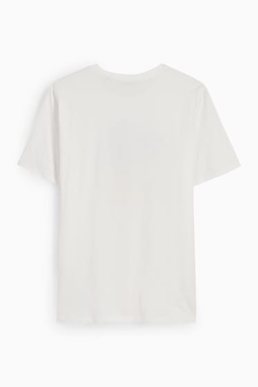 Heren - T-shirt - crème wit