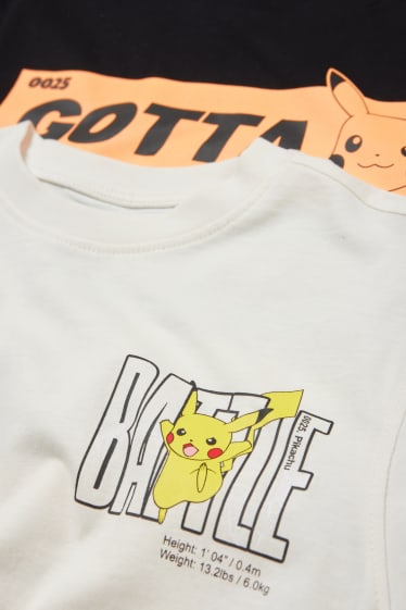 Niños - Pack de 2 - Pokémon - camisetas de manga corta - blanco roto